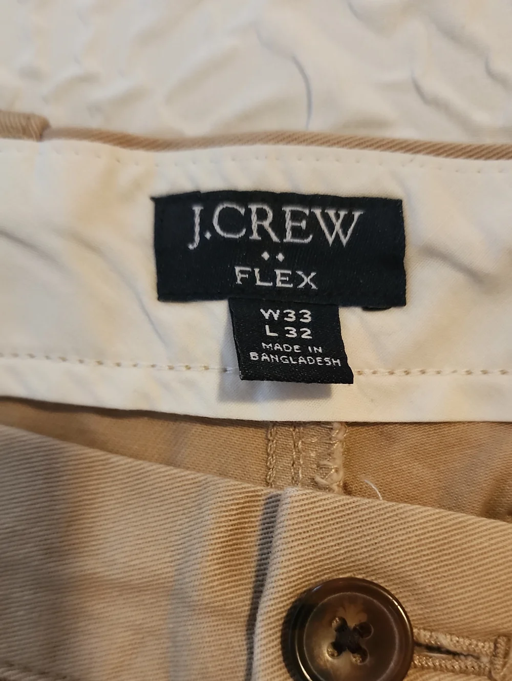 NWOT; J. Crew Men's Chino Pants in Khaki Tan